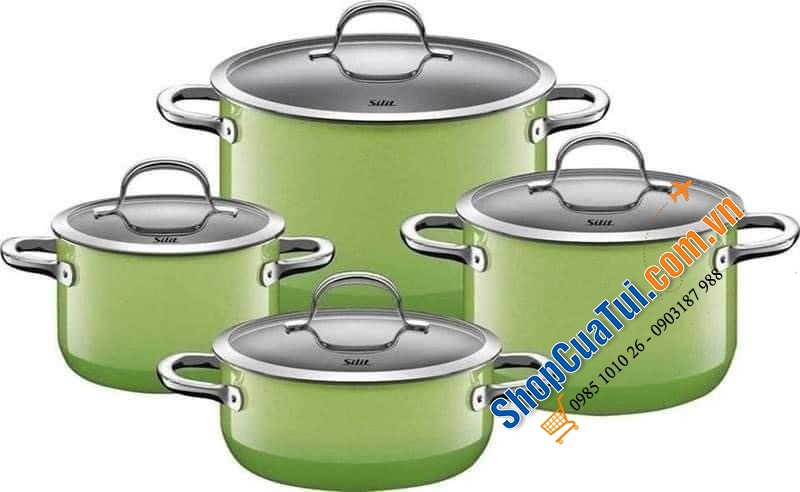 BỘ NỒI SILIT PASSION 4 SIÊU ĐẸP, SIÊU XỊN - MÀU XANH CỐM
