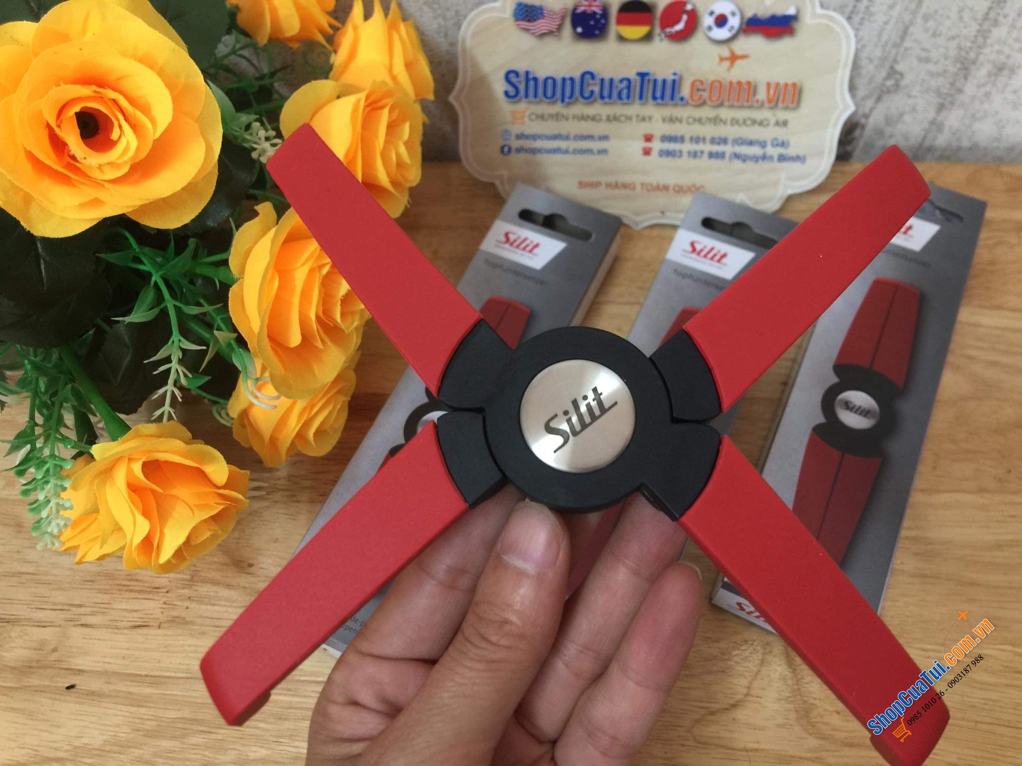 Lót nồi nam châm SILIT màu ĐỎ SIÊU ĐẸP.