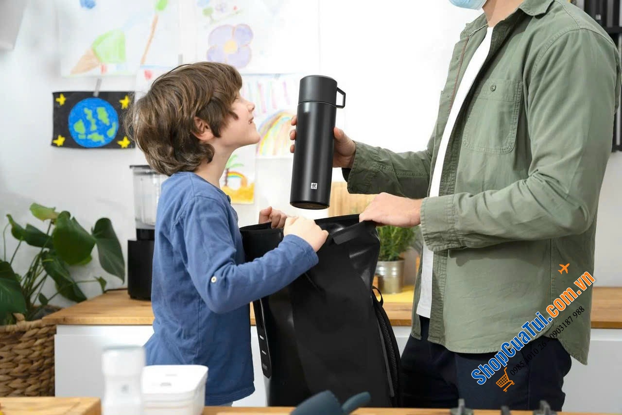 BÌNH GIỮ NHIỆT ZWILLING THERMO 1L KÈM CỐC UỐNG (NẮP) MÀU TRẮNG.