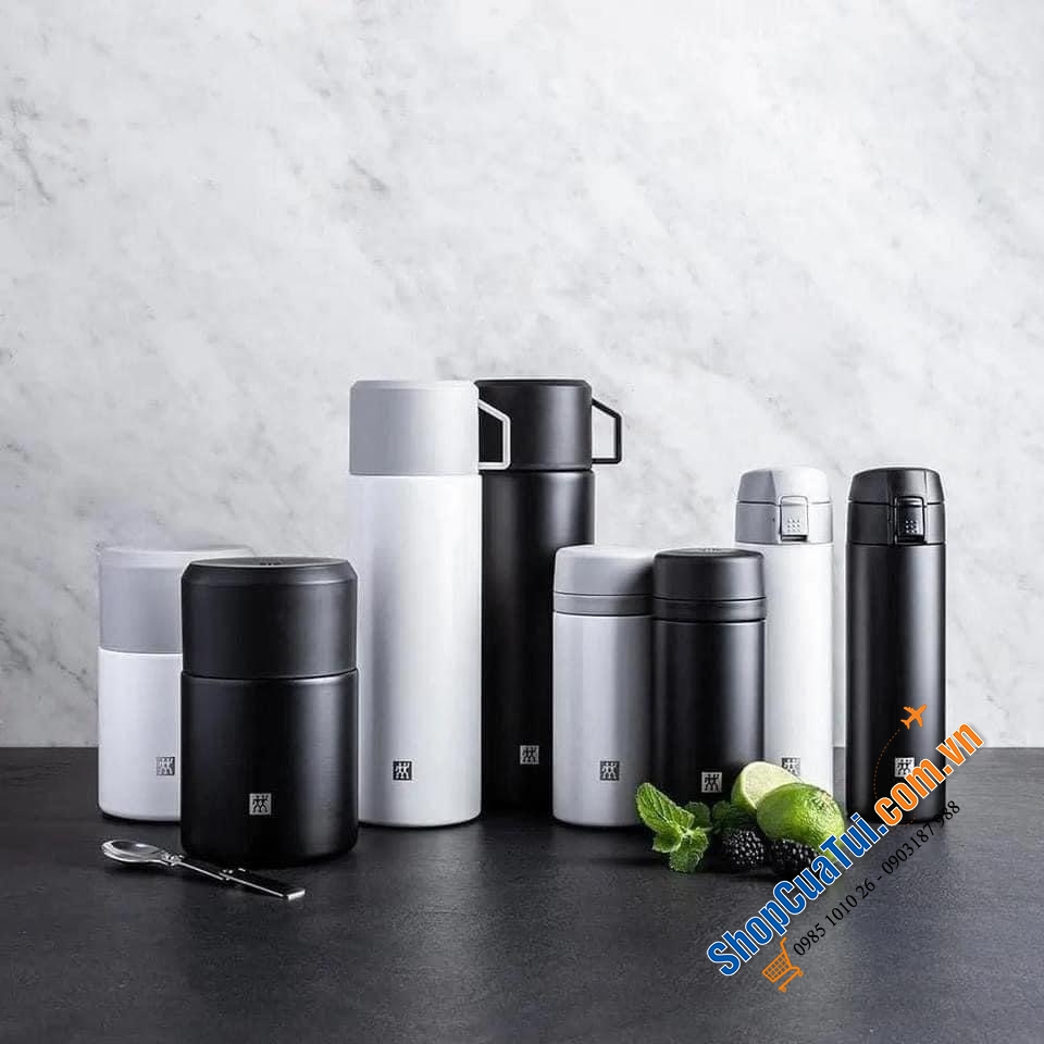 BÌNH GIỮ NHIỆT ZWILLING THERMO 1L KÈM CỐC UỐNG (NẮP) MÀU TRẮNG.