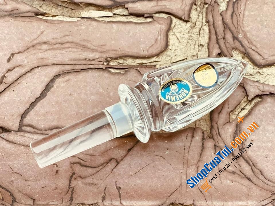 NÚT RƯỢU PHA LÊ SIÊU XỊN HÌNH HOA TULIP BOHEMIA - Made in Czech ( Tiệp)