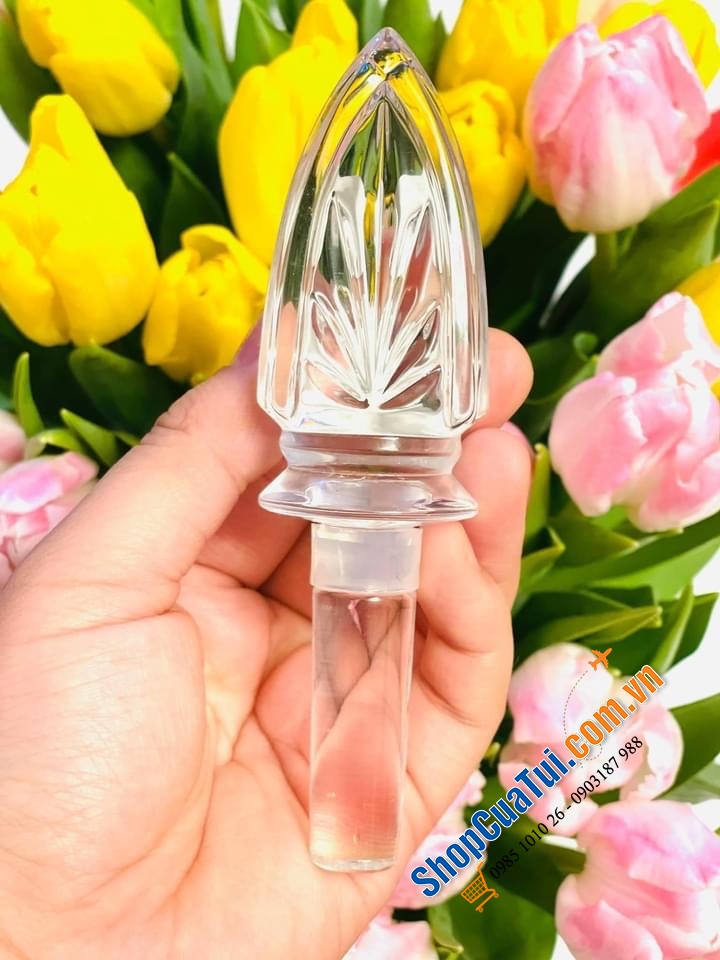 NÚT RƯỢU PHA LÊ SIÊU XỊN HÌNH HOA TULIP BOHEMIA - Made in Czech ( Tiệp)