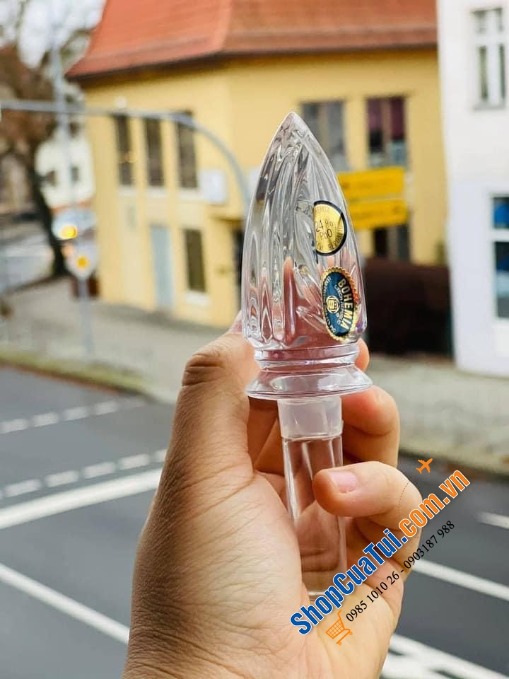 NÚT RƯỢU PHA LÊ SIÊU XỊN HÌNH HOA TULIP BOHEMIA - Made in Czech ( Tiệp)