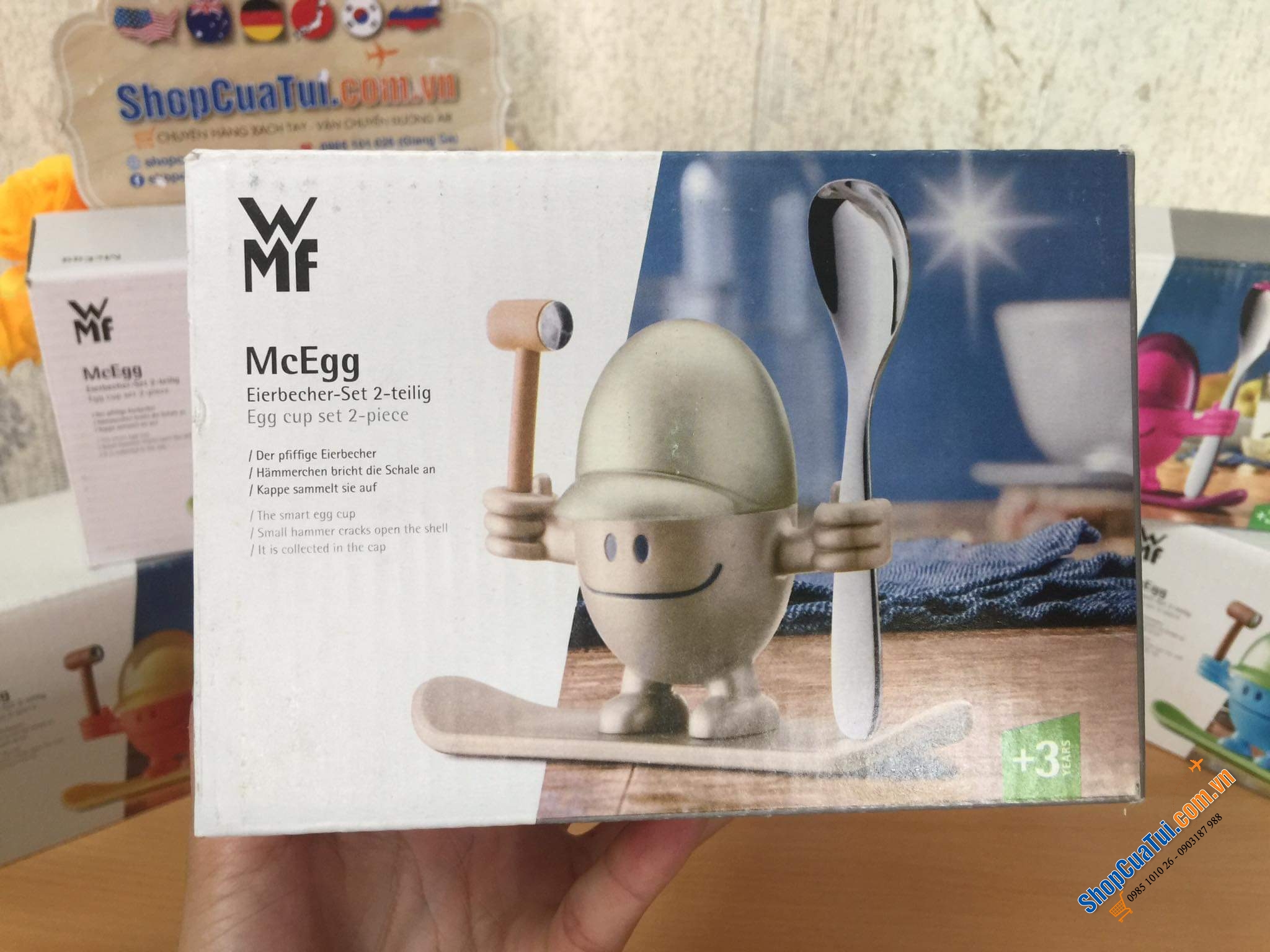 SET ĐỰNG TRỨNG LUỘC WMF KÈM BÚA ĐẬP