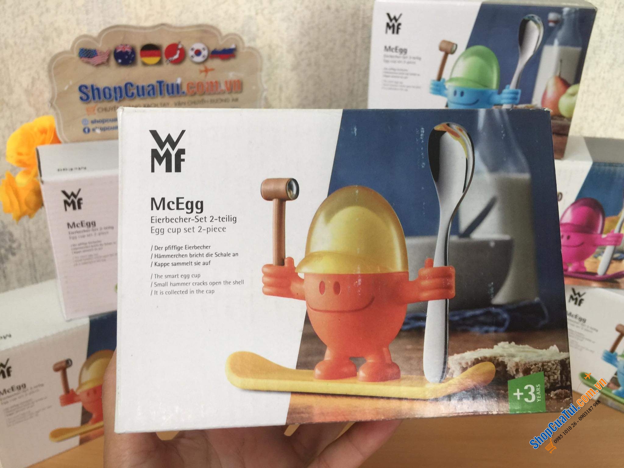 SET ĐỰNG TRỨNG LUỘC WMF KÈM BÚA ĐẬP