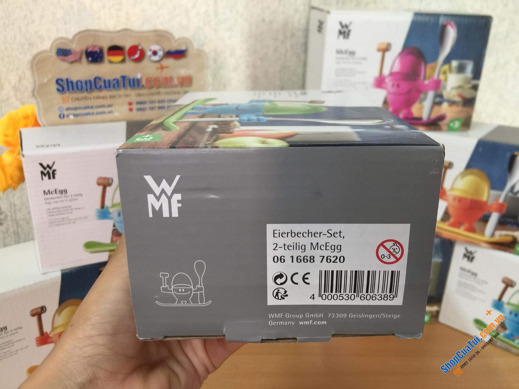 SET ĐỰNG TRỨNG LUỘC WMF KÈM BÚA ĐẬP
