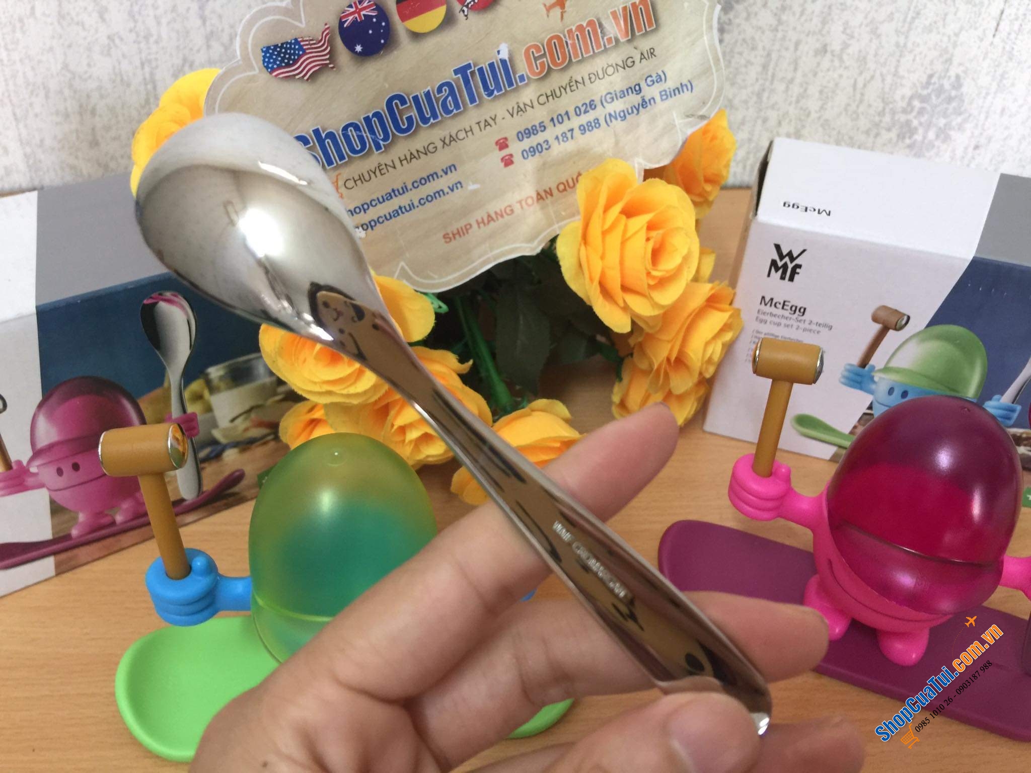 SET ĐỰNG TRỨNG LUỘC WMF KÈM BÚA ĐẬP