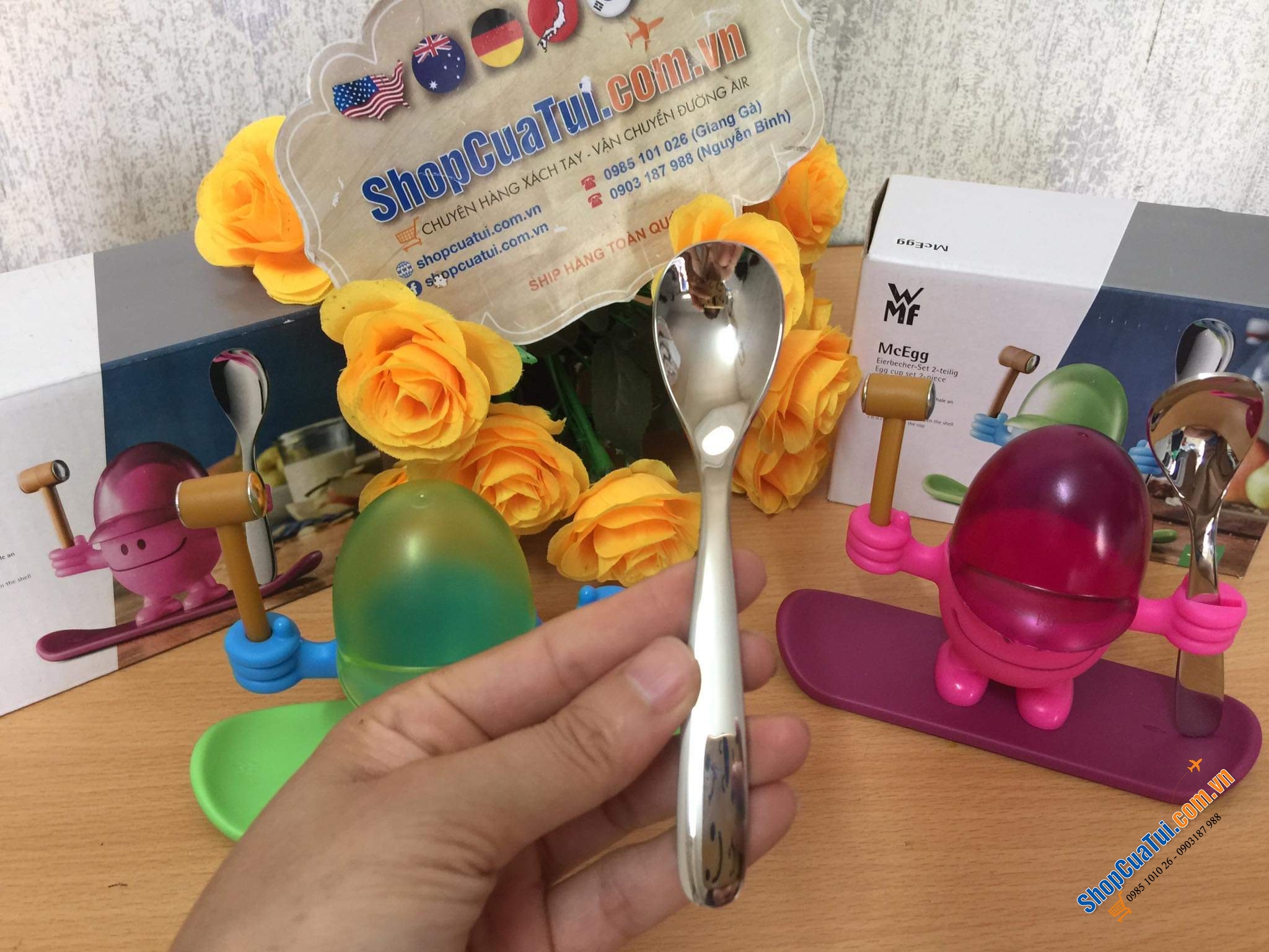 SET ĐỰNG TRỨNG LUỘC WMF KÈM BÚA ĐẬP