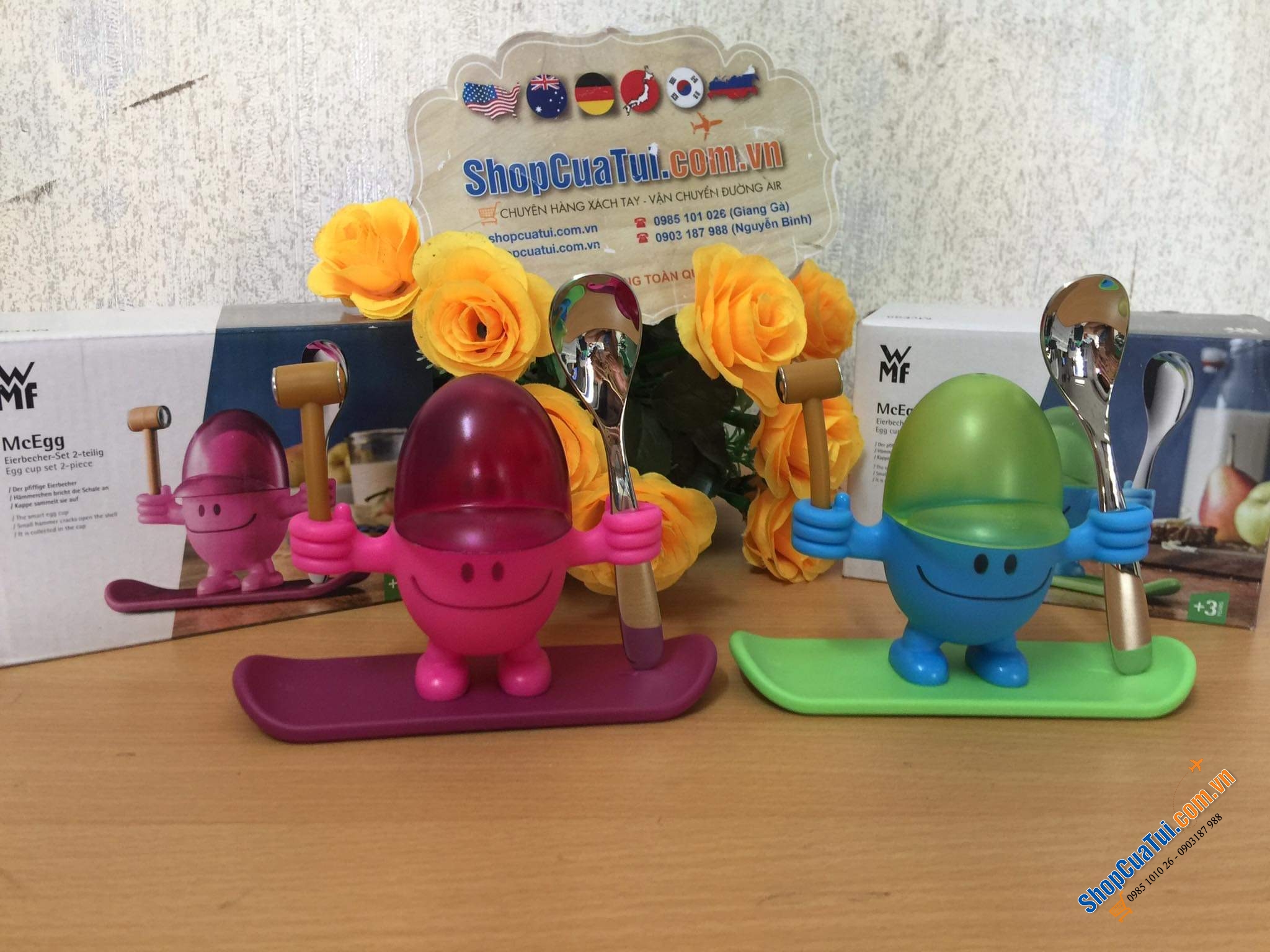 SET ĐỰNG TRỨNG LUỘC WMF KÈM BÚA ĐẬP