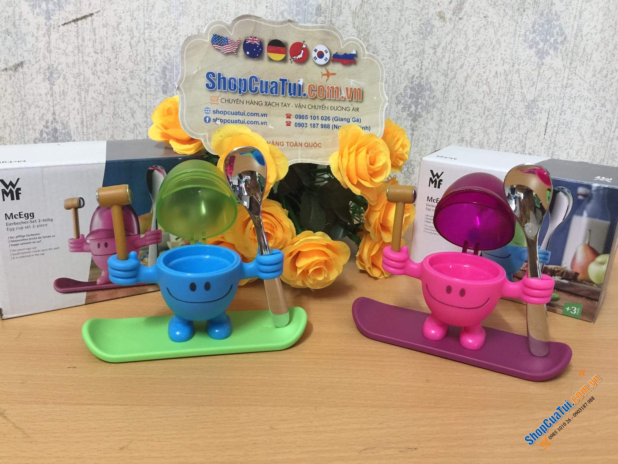 SET ĐỰNG TRỨNG LUỘC WMF KÈM BÚA ĐẬP