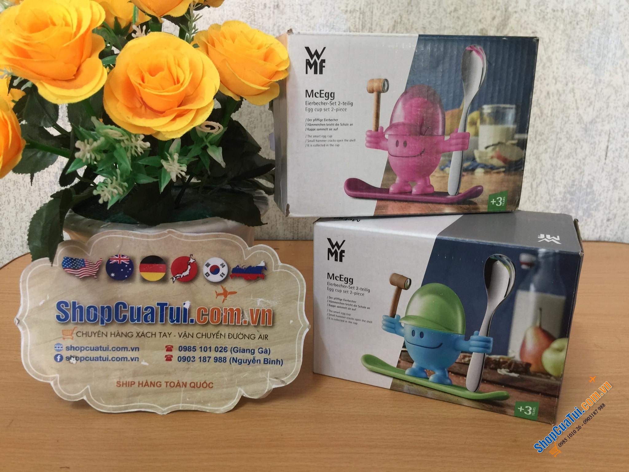 SET ĐỰNG TRỨNG LUỘC WMF KÈM BÚA ĐẬP