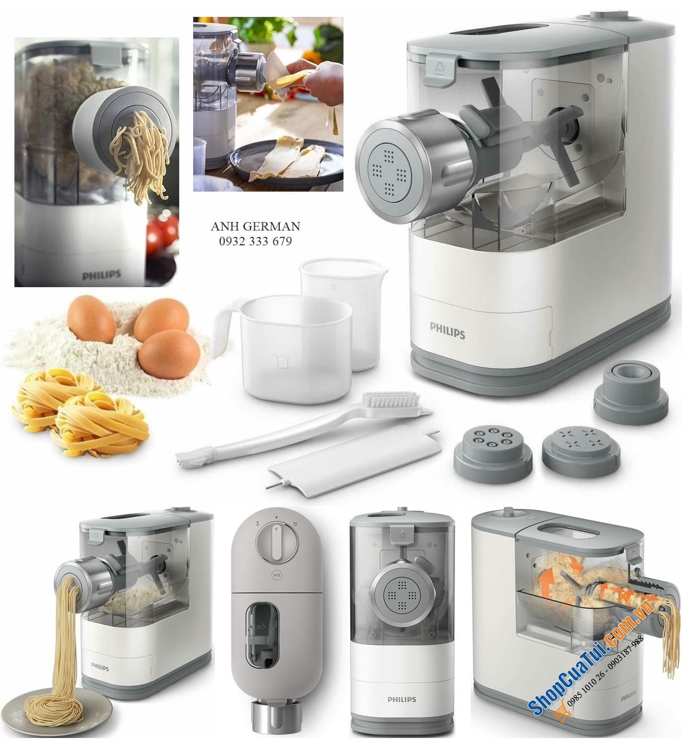 Máy Làm nui bún mì tại nhà đơn giản và sạch với Philips - Viva Collection Pasta and Noodle Maker HR2345/19