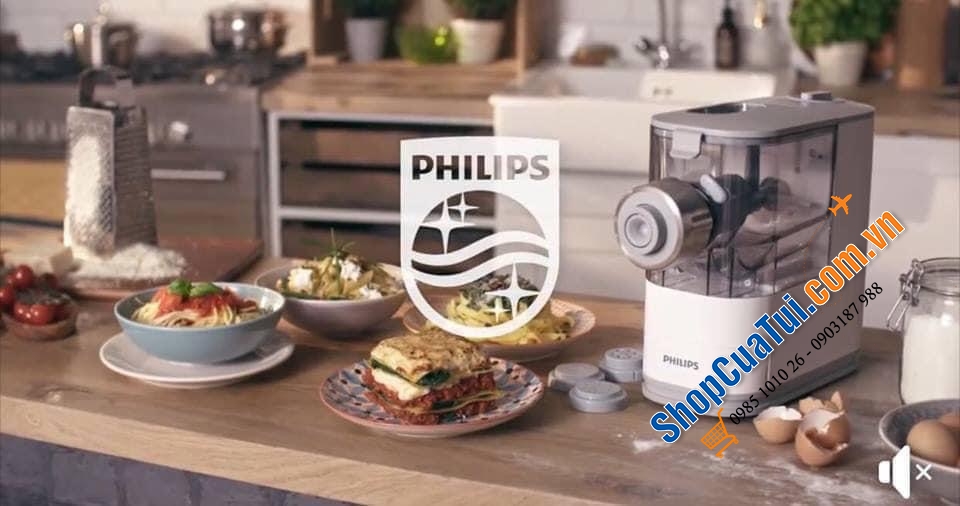 Máy Làm nui bún mì tại nhà đơn giản và sạch với Philips - Viva Collection Pasta and Noodle Maker HR2345/19