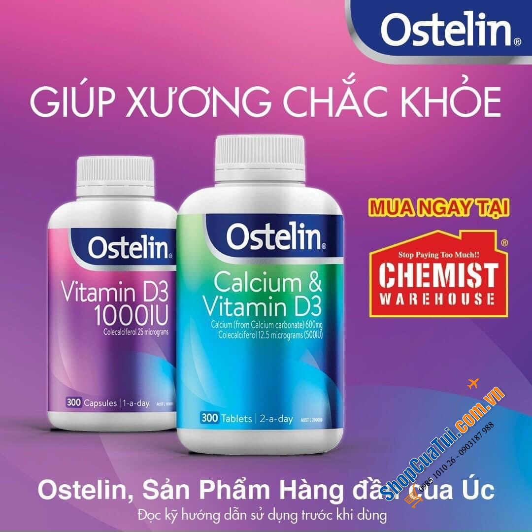 VIÊN UỐNG VITAMIN D3 OSTELIN 1000IU 60 viên