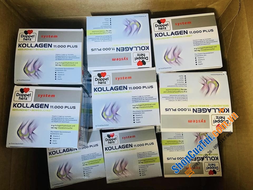 KOLLAGEN 11.000 PLUS DOPPELHERZ XƯƠNG KHỚP, COLLAGEN THUỶ PHÂN DẠNG NƯỚC HẤP THU TỐI ƯU VÀO CƠ THỂ