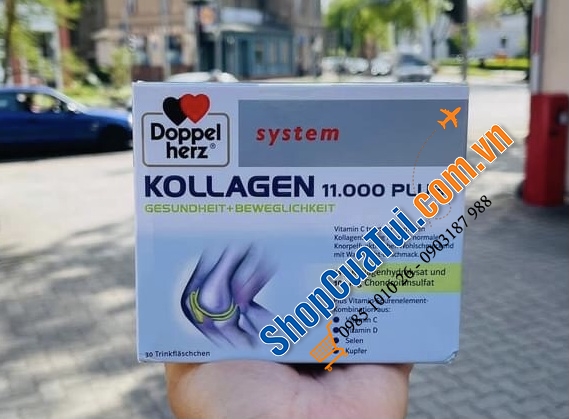 KOLLAGEN 11.000 PLUS DOPPELHERZ XƯƠNG KHỚP, COLLAGEN THUỶ PHÂN DẠNG NƯỚC HẤP THU TỐI ƯU VÀO CƠ THỂ