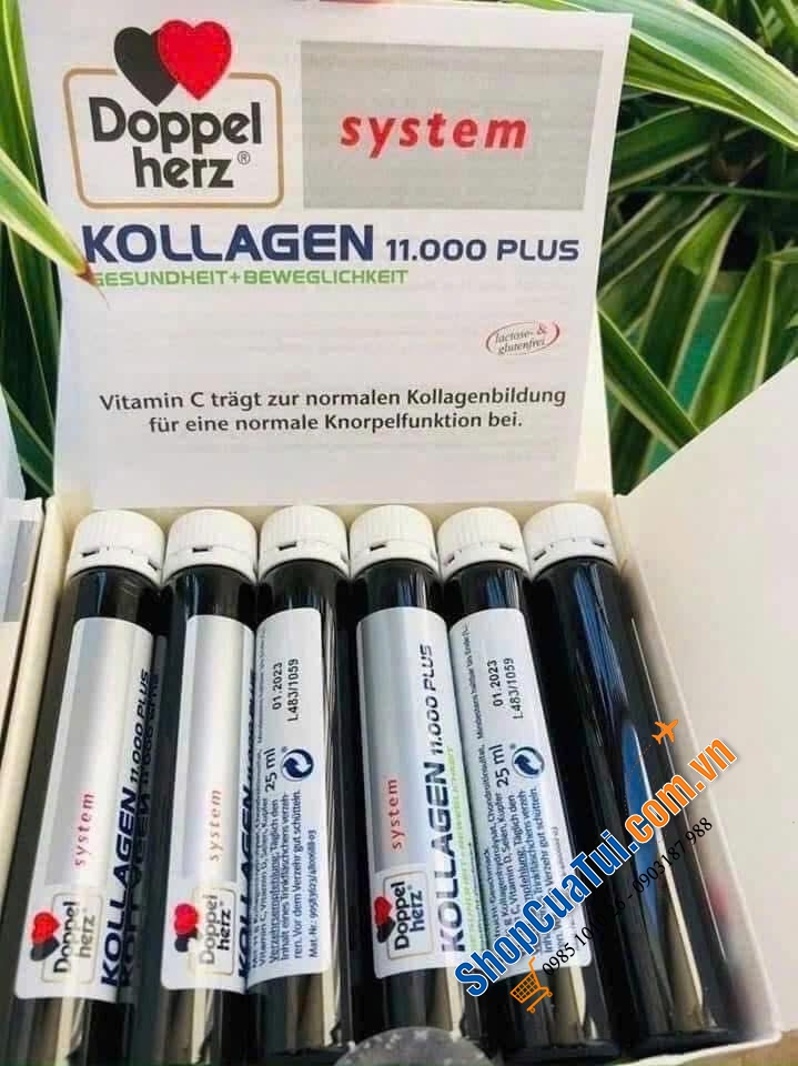 KOLLAGEN 11.000 PLUS DOPPELHERZ XƯƠNG KHỚP, COLLAGEN THUỶ PHÂN DẠNG NƯỚC HẤP THU TỐI ƯU VÀO CƠ THỂ