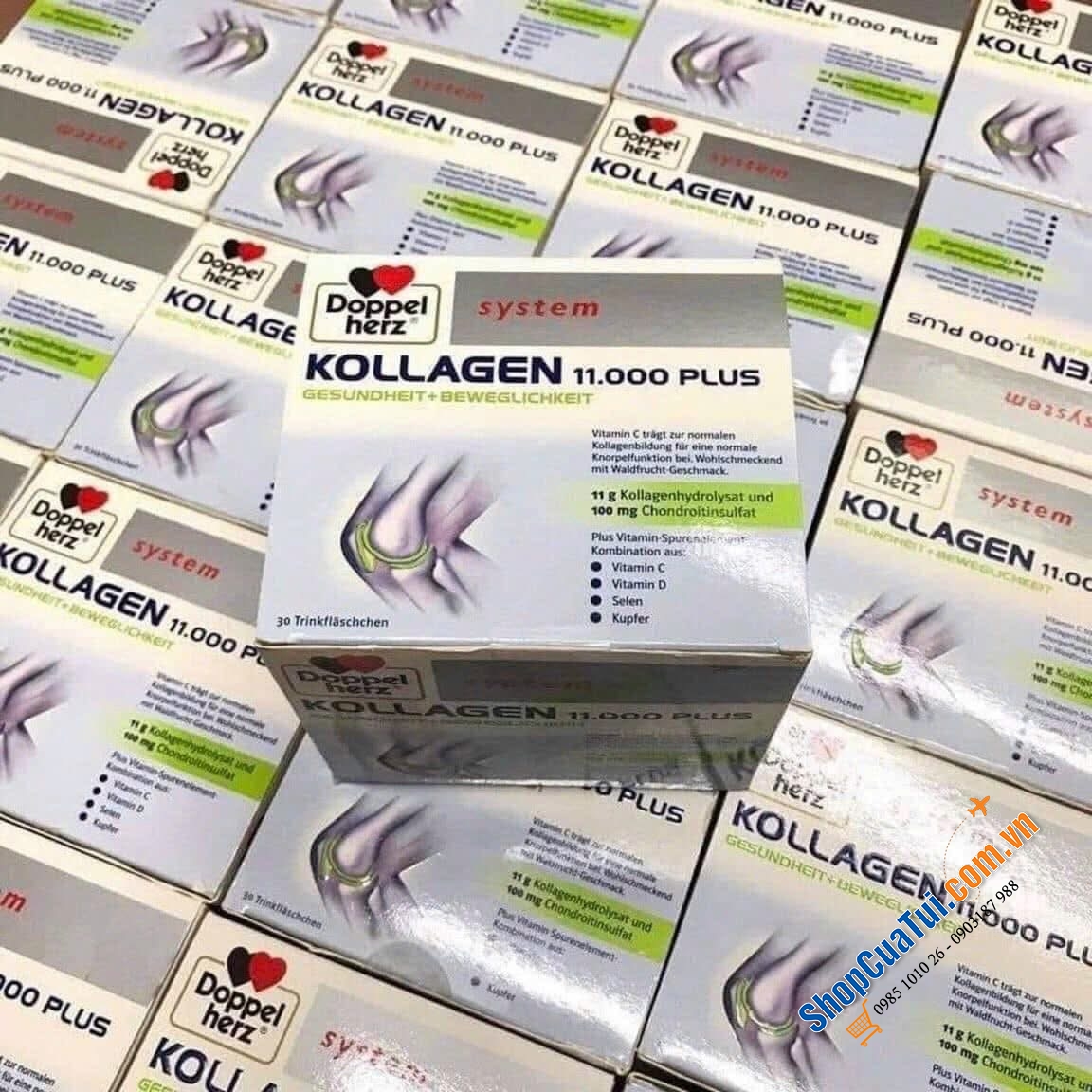 KOLLAGEN 11.000 PLUS DOPPELHERZ XƯƠNG KHỚP, COLLAGEN THUỶ PHÂN DẠNG NƯỚC HẤP THU TỐI ƯU VÀO CƠ THỂ