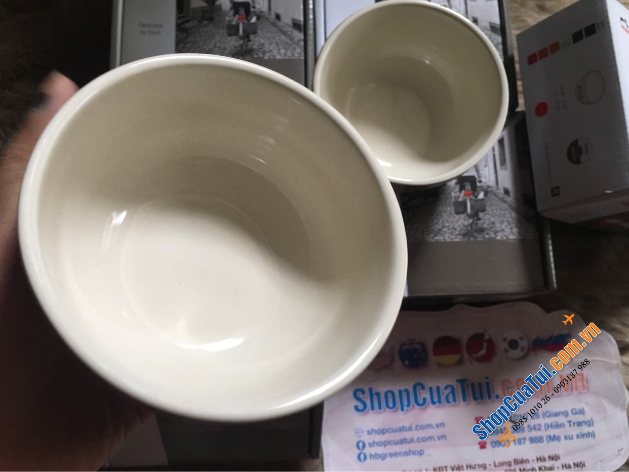 SET 4 BÁT ĂN CƠM 12CM STAUB MÀU ĐỎ CHERY & GHI - KÈM HỘP CHÍNH HÃNG - BỘ 4 BÁT STAUB 12CM 0,4L