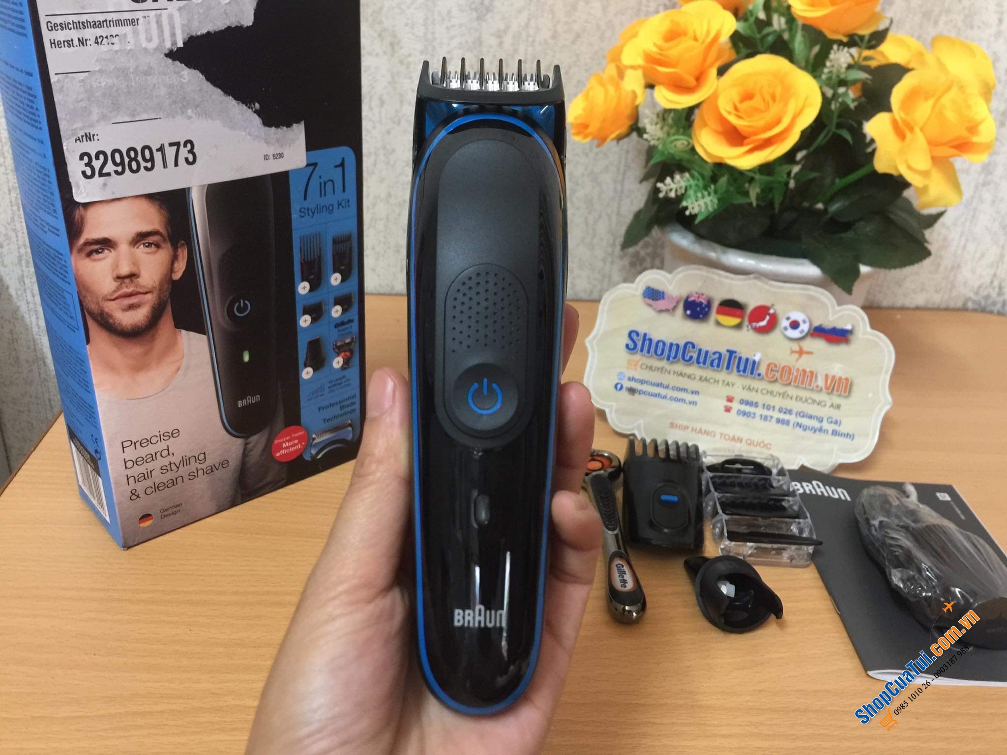 Tông đơ cắt tóc, cạo râu Braun MGK3245 - 7 in 1