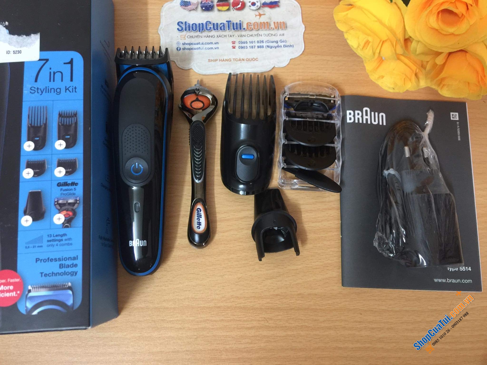 Tông đơ cắt tóc, cạo râu Braun MGK3245 - 7 in 1