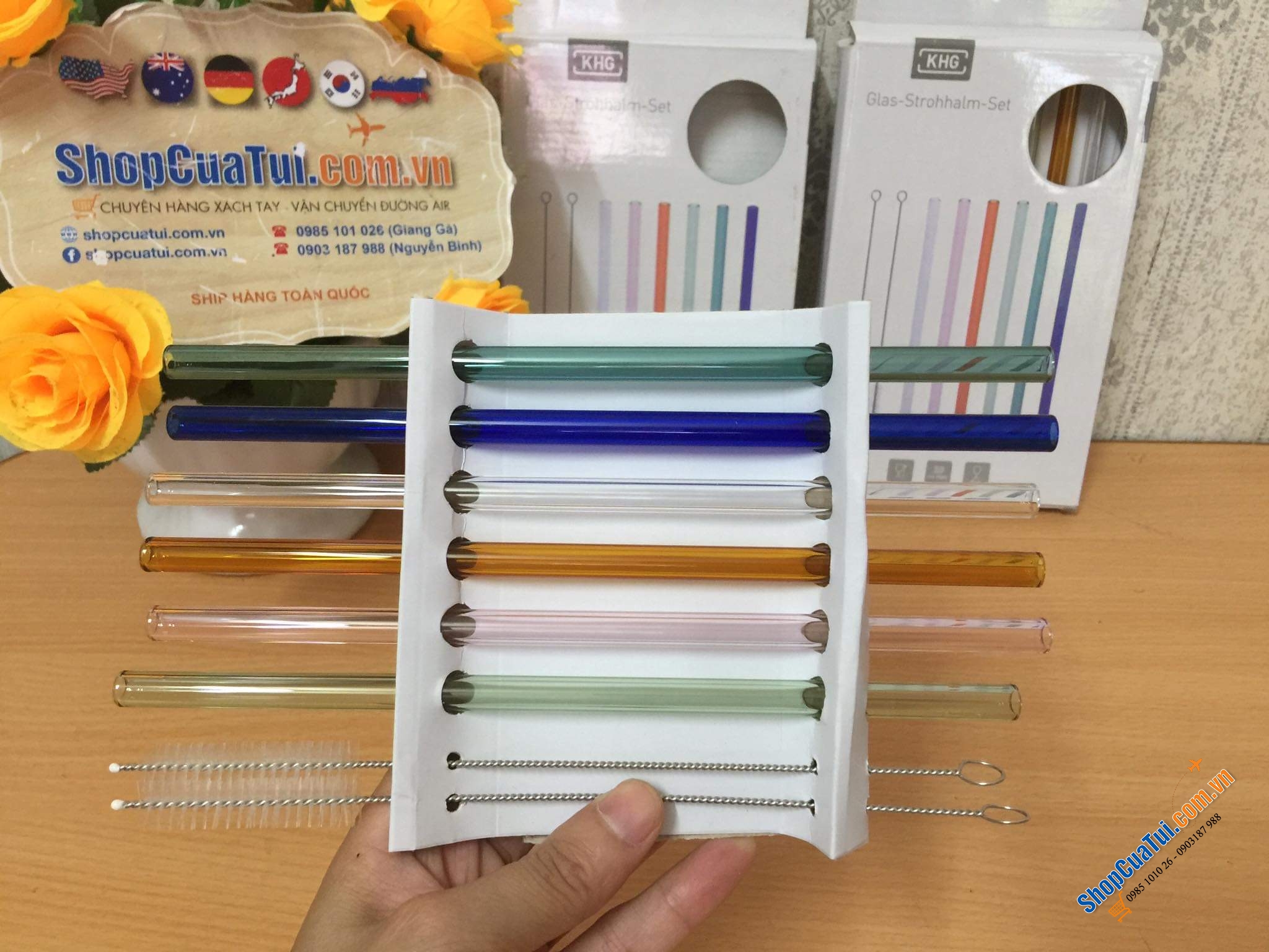ỐNG HÚT THUỶ TINH NỘI ĐỊA ĐỨC KHG ĐA SẮC.