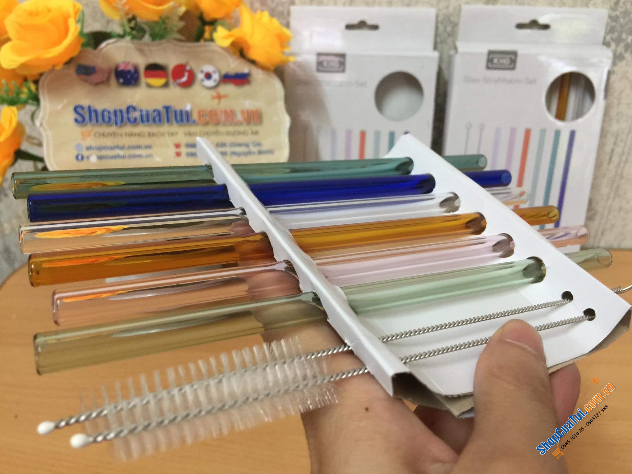 ỐNG HÚT THUỶ TINH NỘI ĐỊA ĐỨC KHG ĐA SẮC.