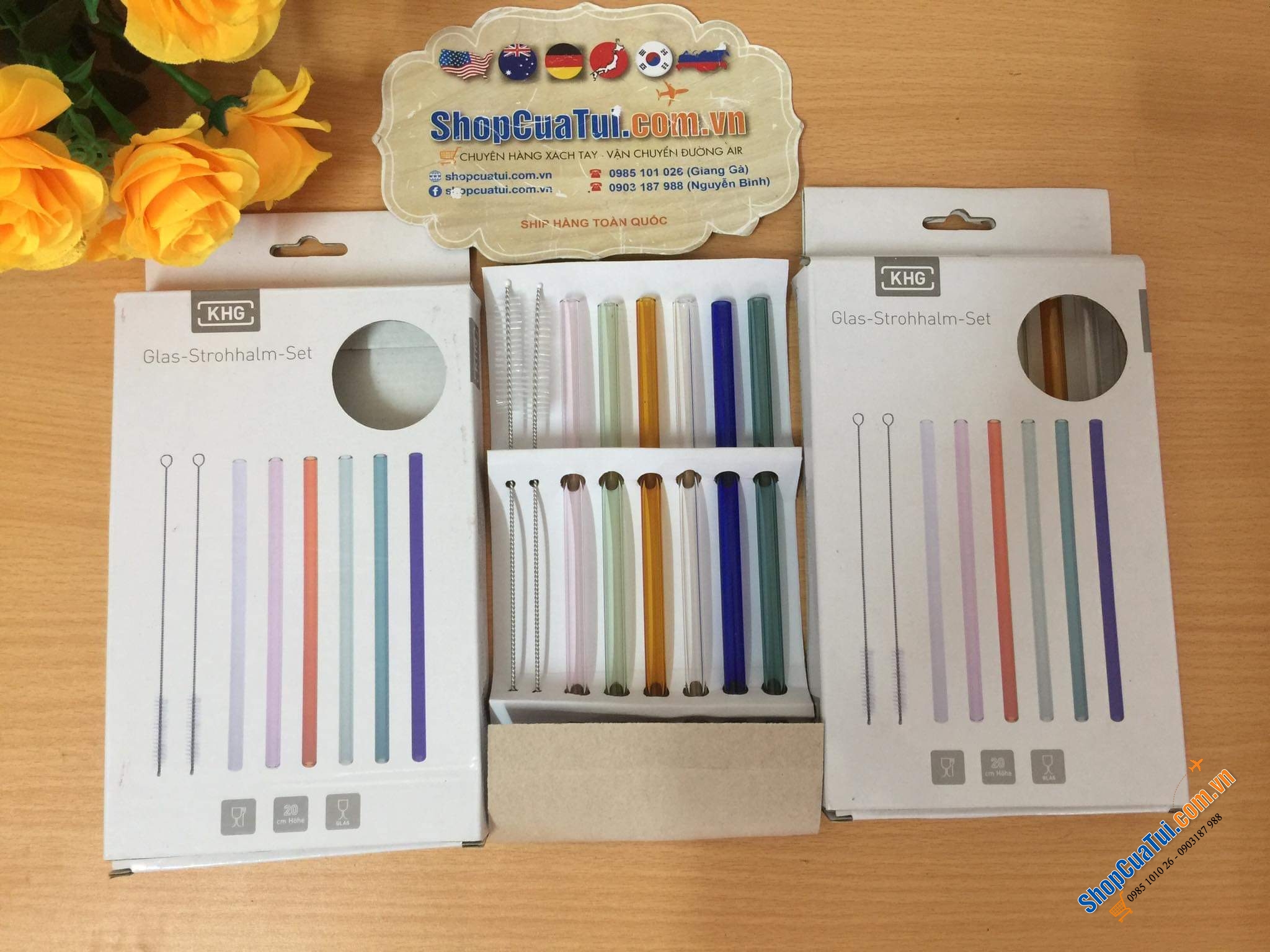 ỐNG HÚT THUỶ TINH NỘI ĐỊA ĐỨC KHG ĐA SẮC.