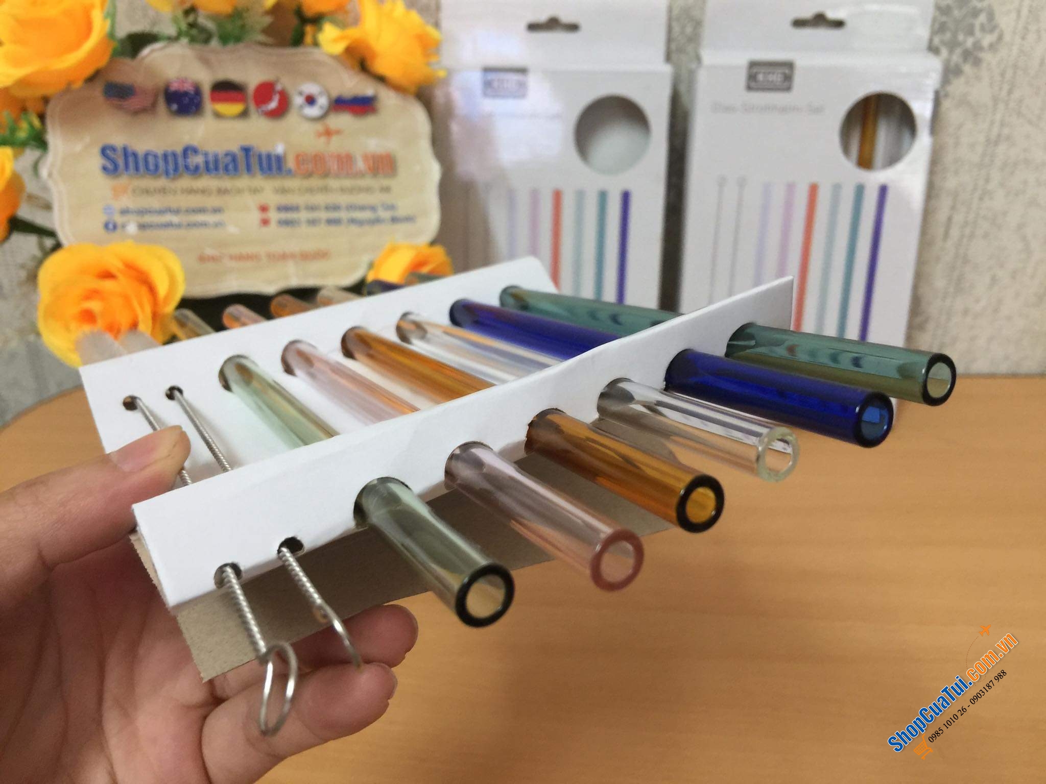 ỐNG HÚT THUỶ TINH NỘI ĐỊA ĐỨC KHG ĐA SẮC.