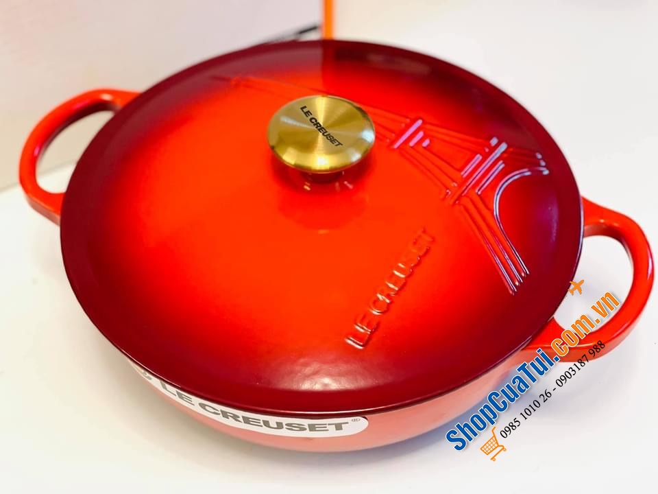 NỒI Le Creuset 22 cm bản limited in hình tháp MÀU ĐỎ - Nồi tháp Eiffel hãng chỉ sản xuất duy nhất 1 lần và không ra nữa