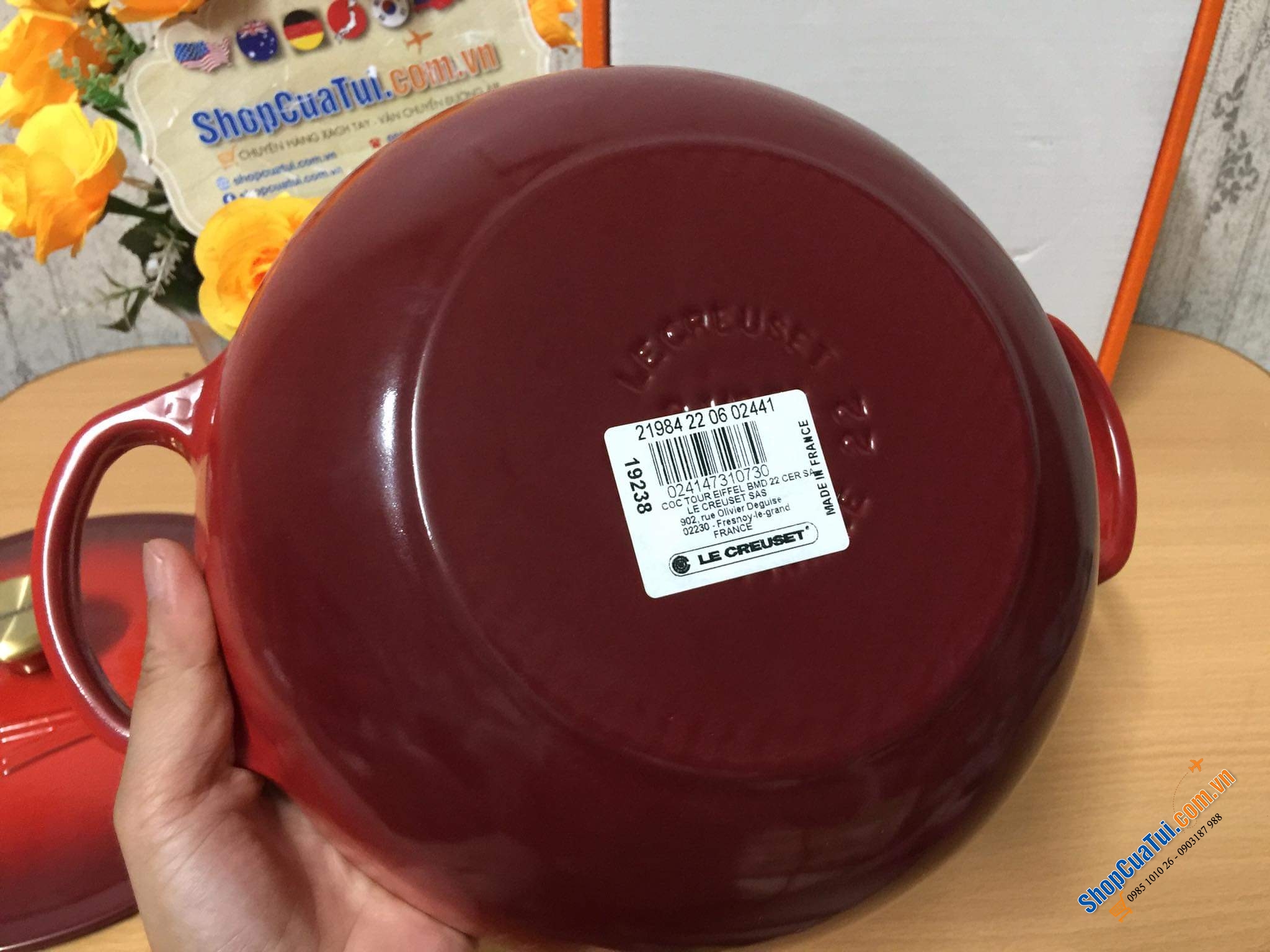 NỒI Le Creuset 22 cm bản limited in hình tháp MÀU ĐỎ - Nồi tháp Eiffel hãng chỉ sản xuất duy nhất 1 lần và không ra nữa