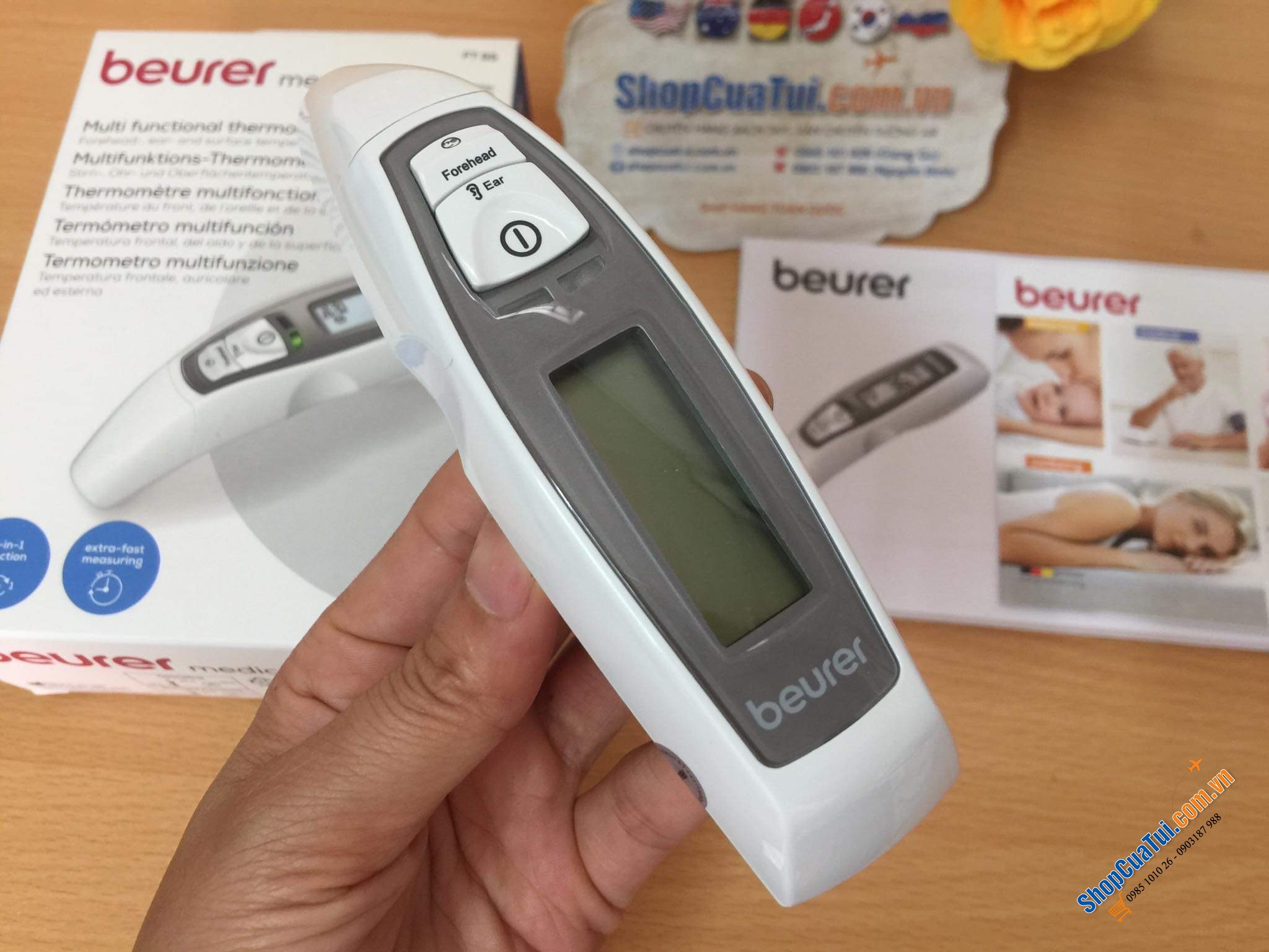 Nhiệt kế hồng ngoại đo tai + trán Beurer FT65