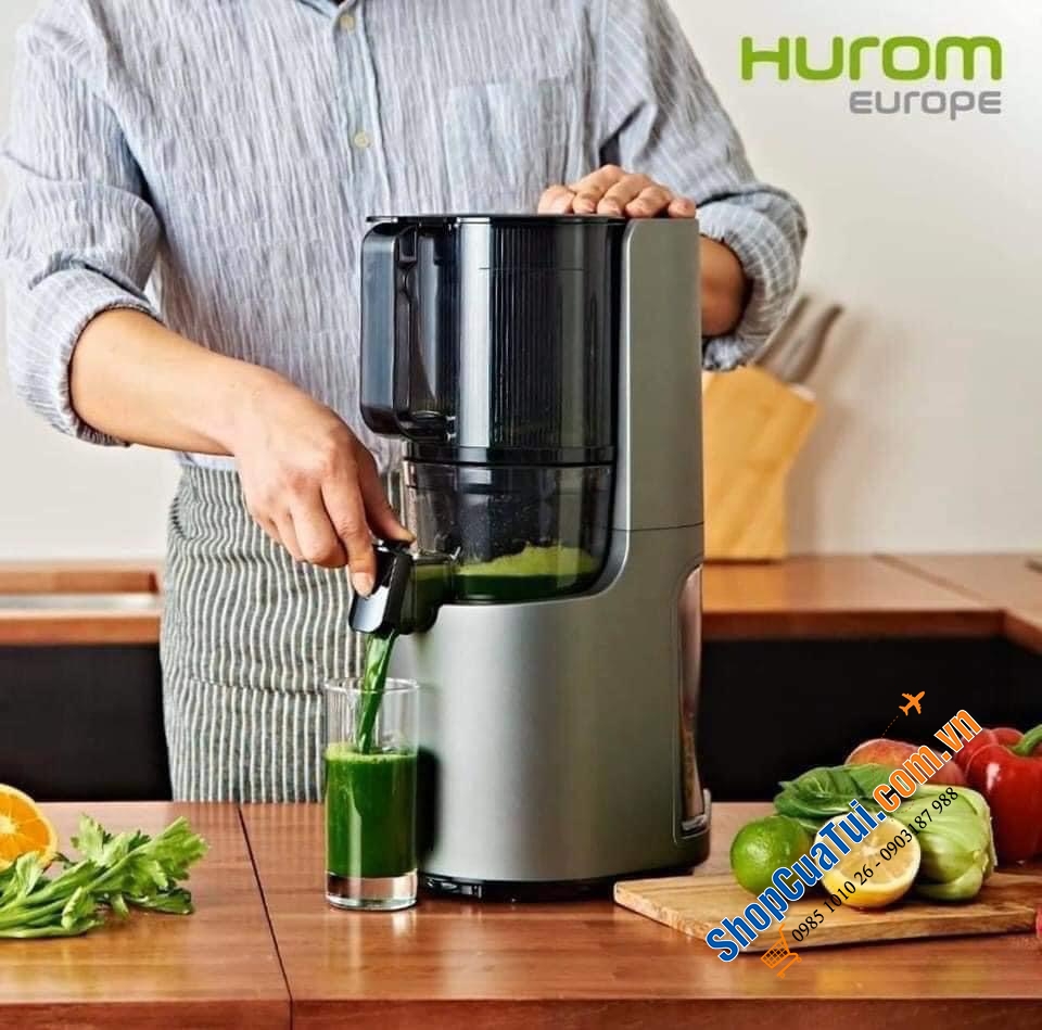 Máy ép chậm HUROM H200 - không cần cắt nhỏ, không cần cho hoa quả vào từ từ - Đỉnh cao trong làng máy ép