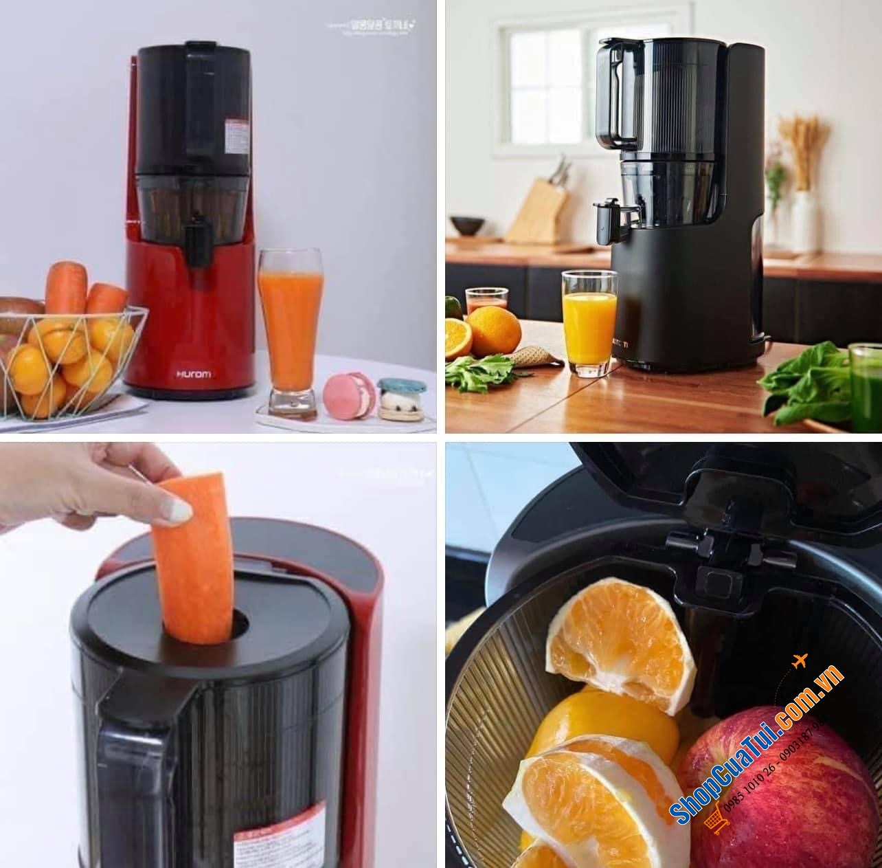 Máy ép chậm HUROM H200 - không cần cắt nhỏ, không cần cho hoa quả vào từ từ - Đỉnh cao trong làng máy ép