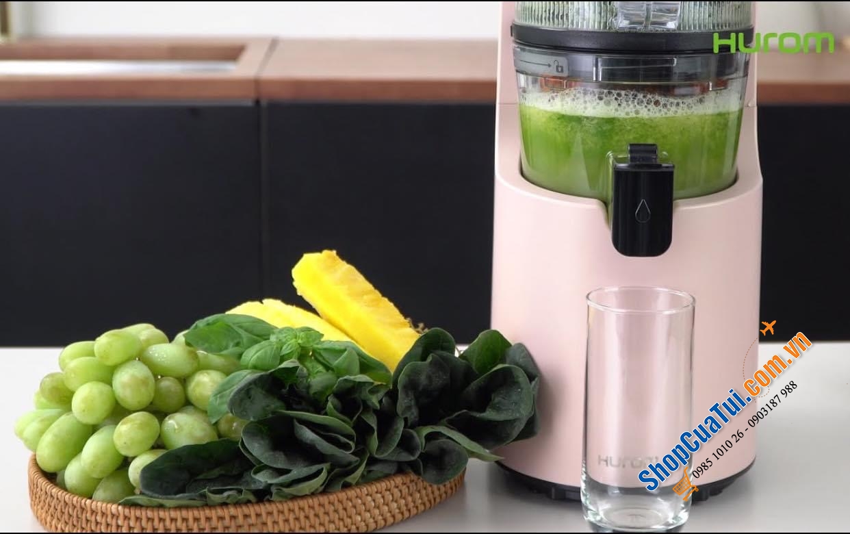 Máy ép chậm HUROM H200 - không cần cắt nhỏ, không cần cho hoa quả vào từ từ - Đỉnh cao trong làng máy ép