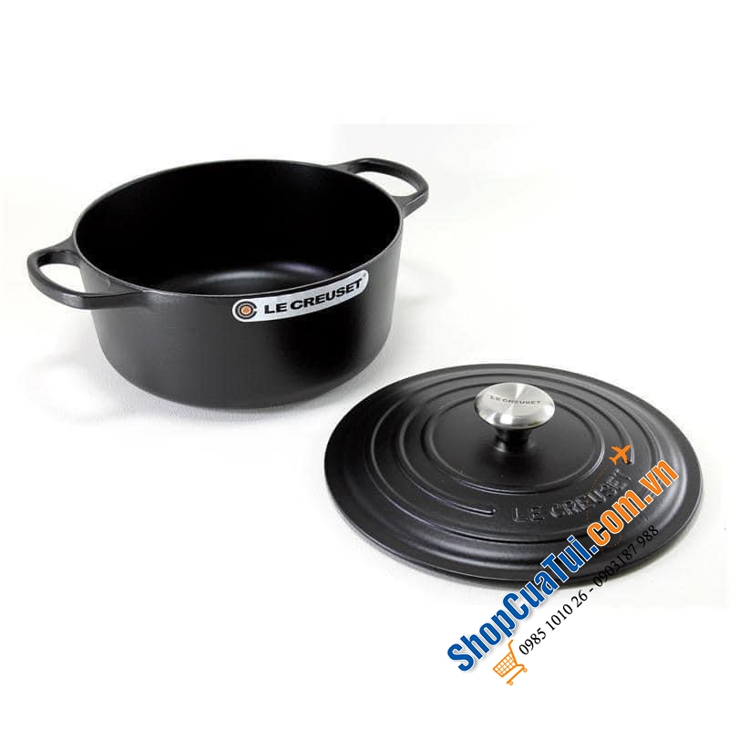 NỒI Le Creuset 18 cm MÀU ĐEN - 1,8 L - Made in France.