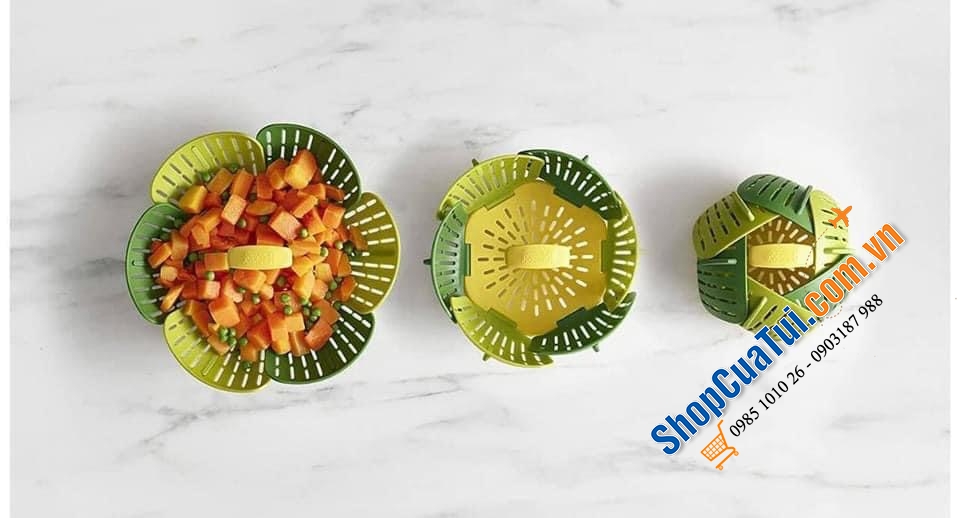 Xửng hấp joseph joseph Blooom màu xám/ đỏ.