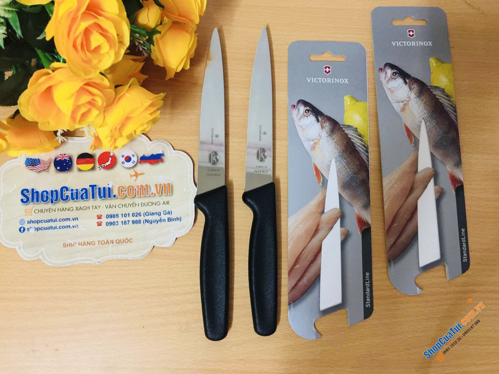 DAO LỌC CÁ, THỊT HAY THÁI CẮT THỊT CÁ RAU CỦ VICTORINOX ( Hình con cá) - Swiss Made