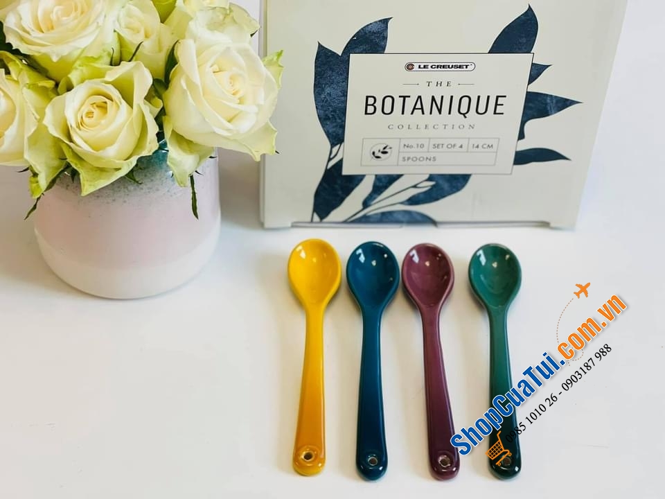 SET 4 THÌA SỨ LE CREUSET BOTANIQUE.