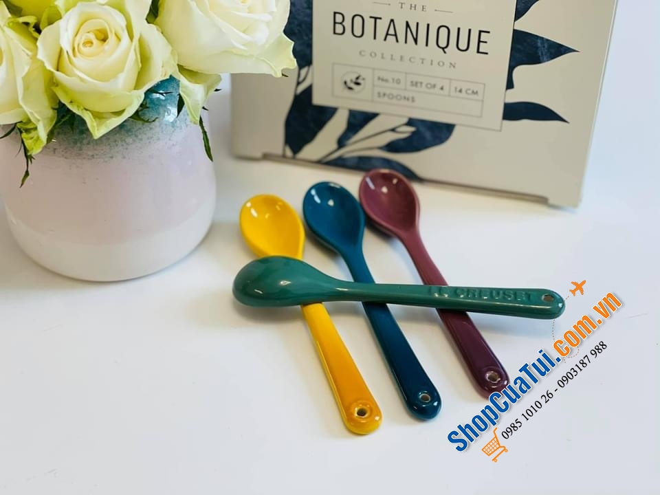 SET 4 THÌA SỨ LE CREUSET BOTANIQUE.