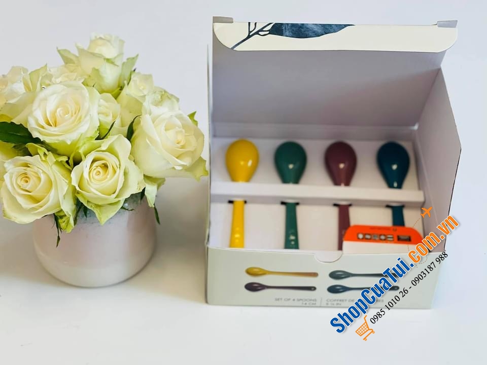 SET 4 THÌA SỨ LE CREUSET BOTANIQUE.