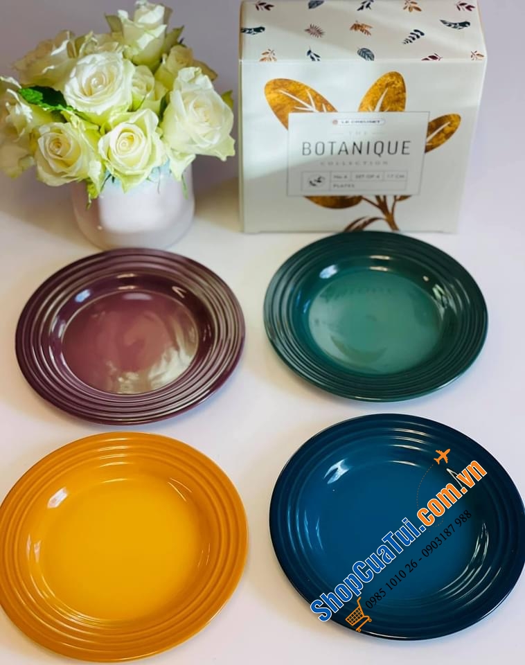 SET 4 ĐĨA LE CREUSET 17 CM - bộ sưu tập Botanique mới nhất mùa hè năm nay.