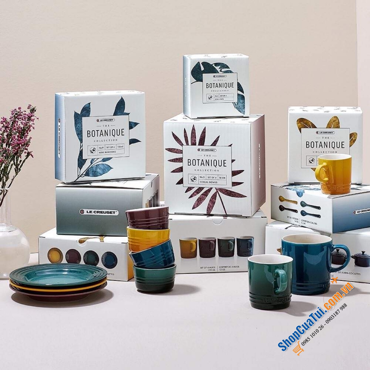 SET 4 ĐĨA LE CREUSET 17 CM - bộ sưu tập Botanique mới nhất mùa hè năm nay.