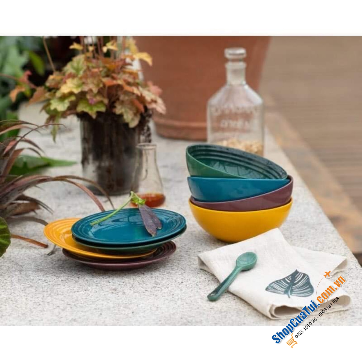 SET 4 ĐĨA LE CREUSET 17 CM - bộ sưu tập Botanique mới nhất mùa hè năm nay.