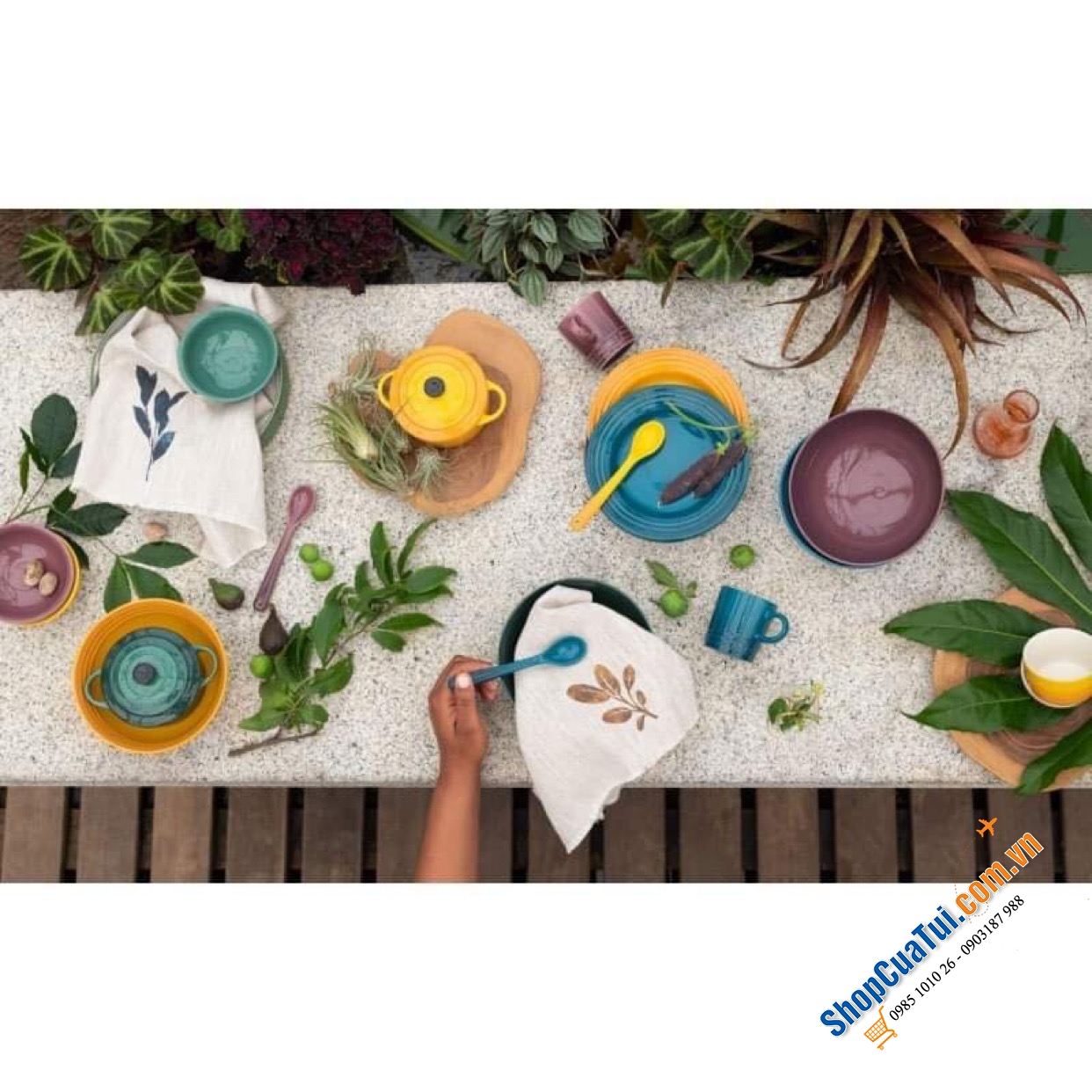 SET 4 ĐĨA LE CREUSET 17 CM - bộ sưu tập Botanique mới nhất mùa hè năm nay.