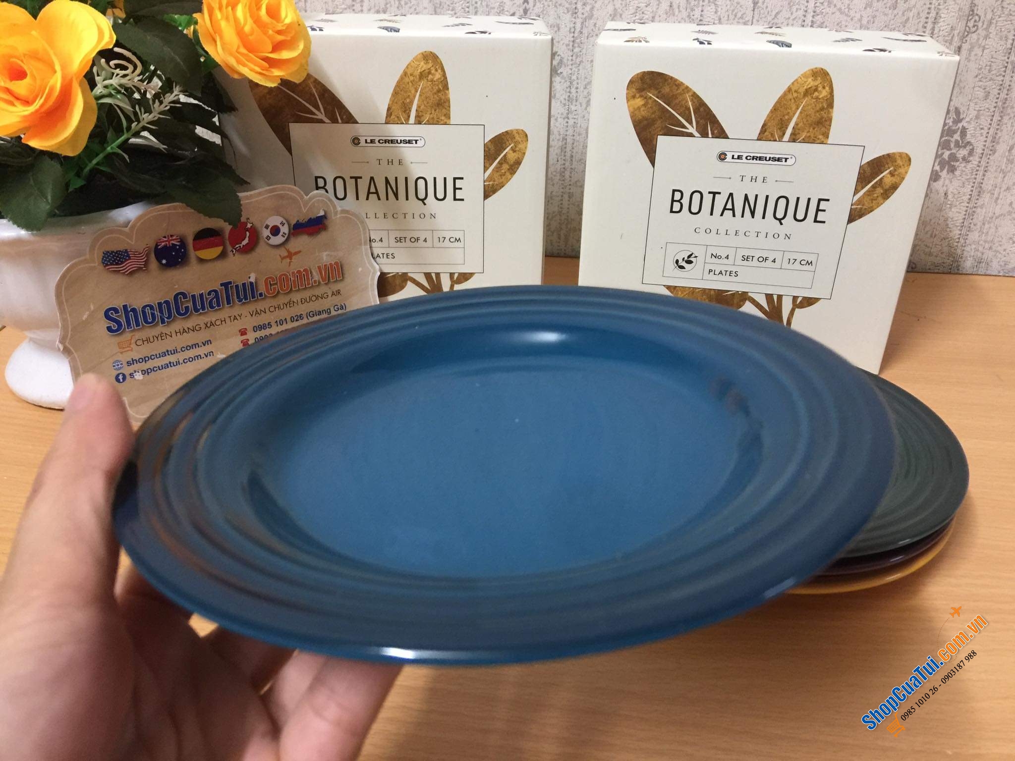 SET 4 ĐĨA LE CREUSET 17 CM - bộ sưu tập Botanique mới nhất mùa hè năm nay.