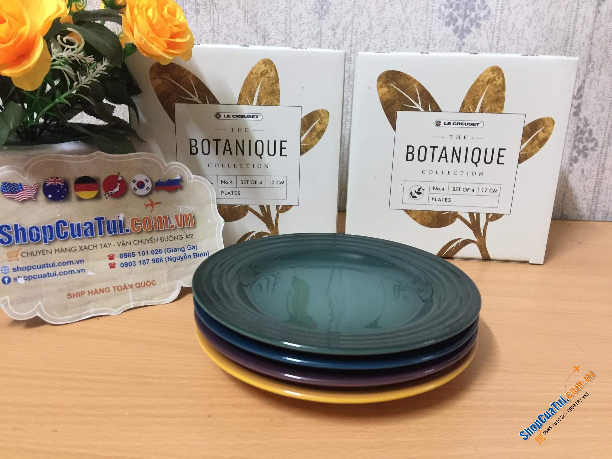 SET 4 ĐĨA LE CREUSET 17 CM - bộ sưu tập Botanique mới nhất mùa hè năm nay.