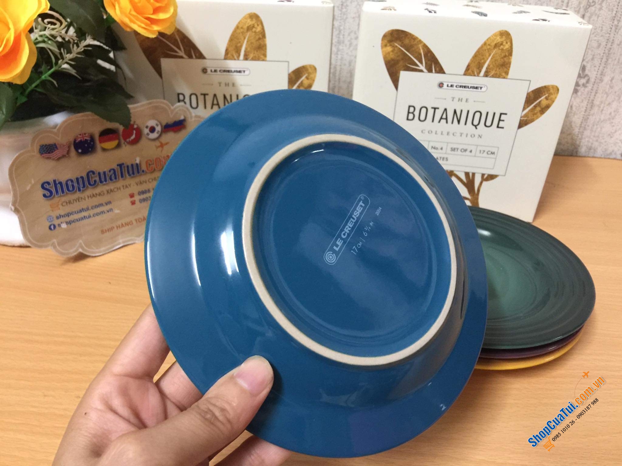 SET 4 ĐĨA LE CREUSET 17 CM - bộ sưu tập Botanique mới nhất mùa hè năm nay.