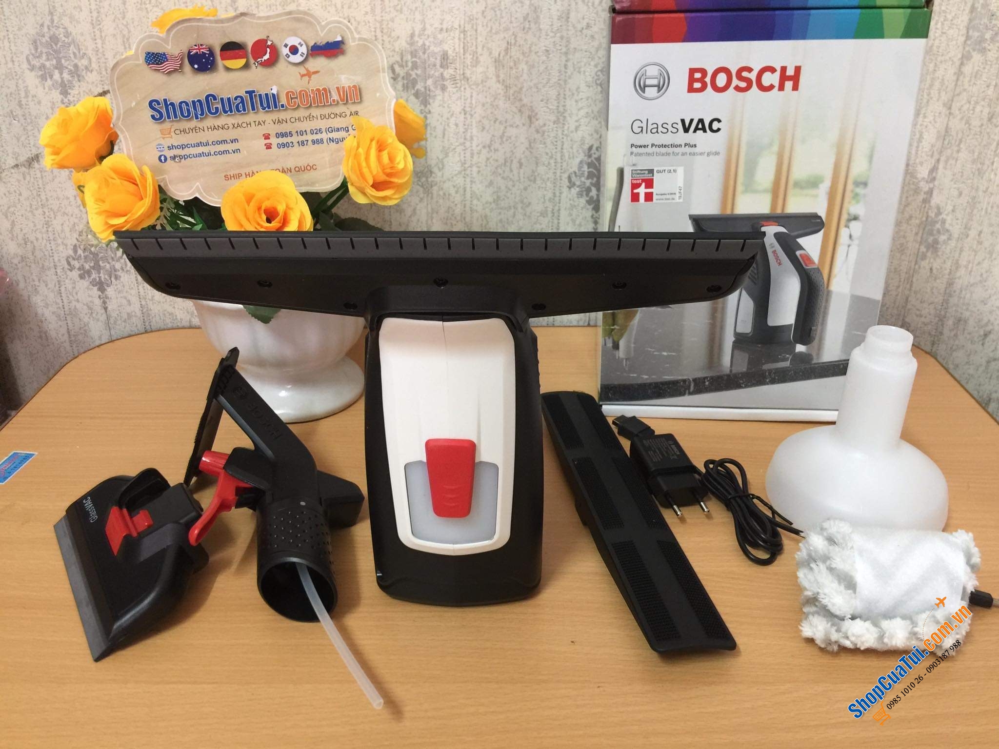 MÁY LAU KÍNH BOSCH – PHÙ HỢP ĐỂ LAU & HÚT SẠCH SẼ CÁC VẾT BỤI BẨN TRÊN CÁC MẶT KÍNH Ô TÔ; CÁC LOẠI CỬA KÍNH; TỦ KÍNH; CÁC LOẠI GƯƠNG; CÁC BỀ MẶT TỦ GỖ; NHỰA…SẠCH TRONG KHÔNG TÌ VẾT CHỈ TRONG 1 NỐT NHẠC.