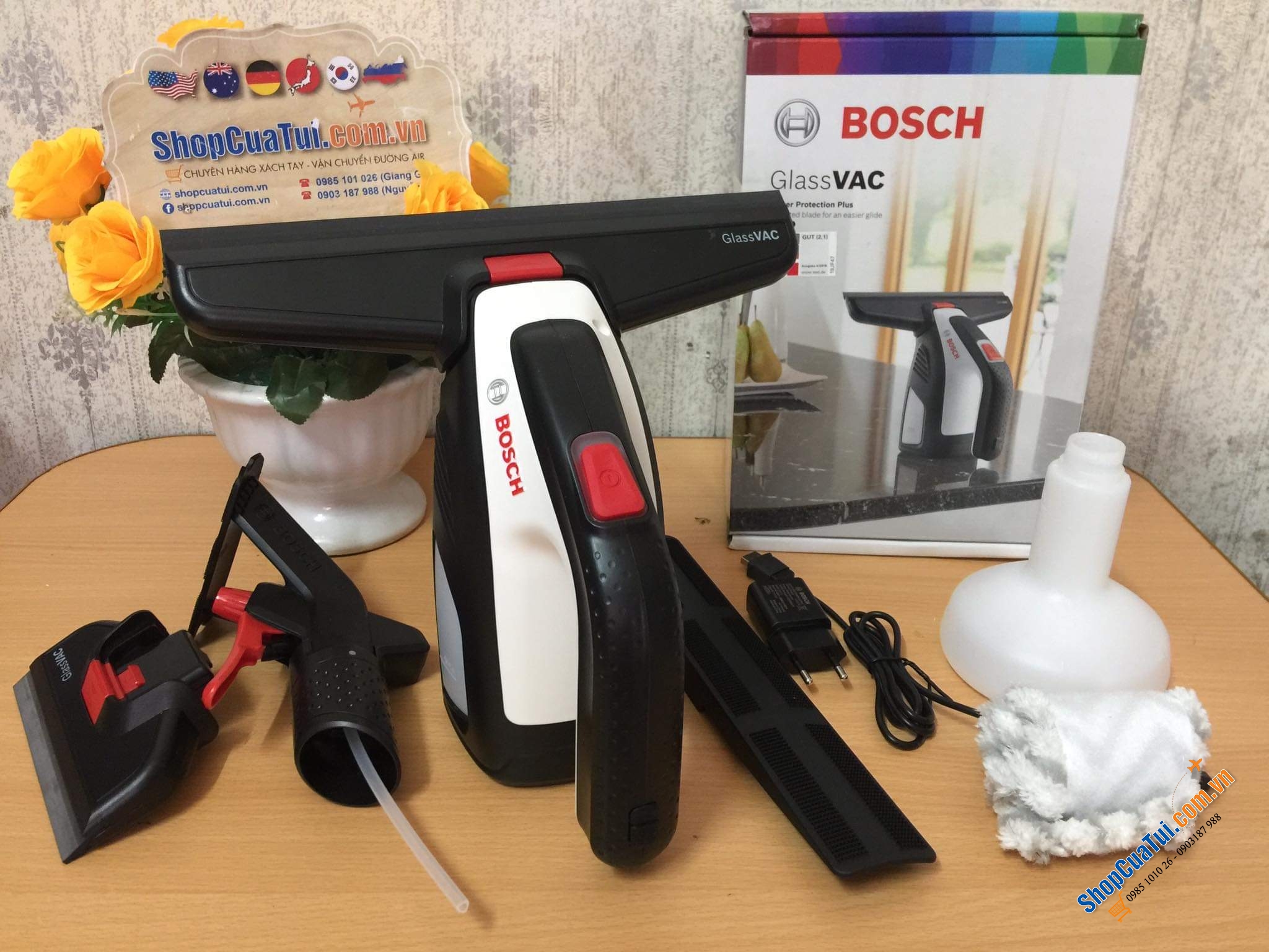 MÁY LAU KÍNH BOSCH – PHÙ HỢP ĐỂ LAU & HÚT SẠCH SẼ CÁC VẾT BỤI BẨN TRÊN CÁC MẶT KÍNH Ô TÔ; CÁC LOẠI CỬA KÍNH; TỦ KÍNH; CÁC LOẠI GƯƠNG; CÁC BỀ MẶT TỦ GỖ; NHỰA…SẠCH TRONG KHÔNG TÌ VẾT CHỈ TRONG 1 NỐT NHẠC.